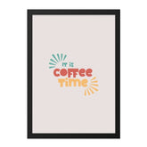 Coffee Time Wall Art, Minimalist Coffee Decor, Funny Kitchen Print, Coffee Lover Gift, Brew Bar Sign, Modern Cafe Art, Framed Poster - Tawshia